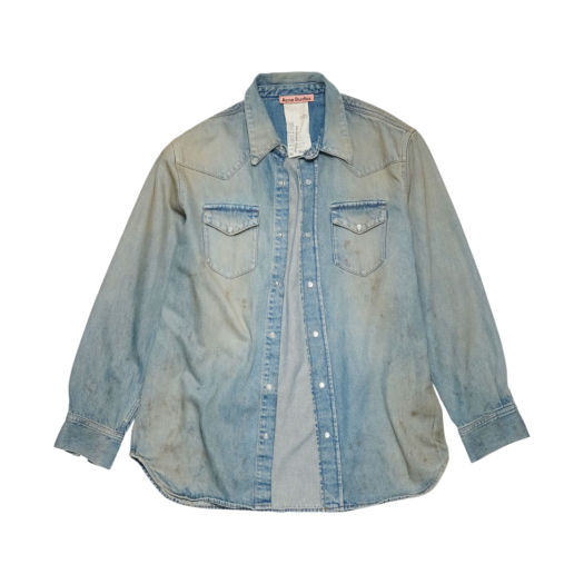 Acne Studios Denim Button-Up Shirt Mid Blue