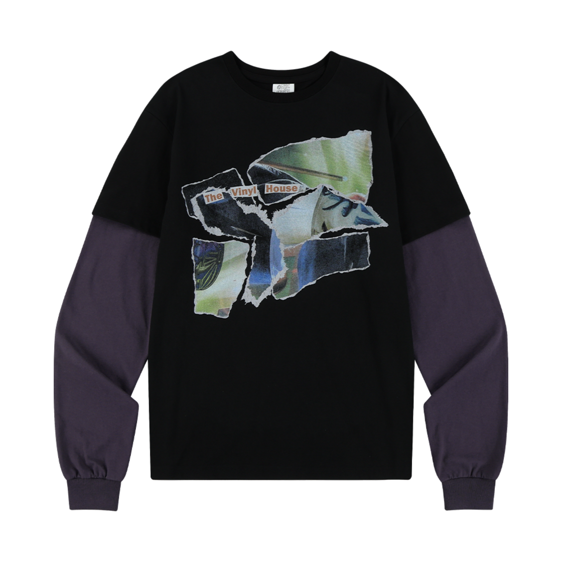 더바이닐하우스 톤 페이퍼 롱슬리브 티셔츠 블랙(Thevinylhouse Torn Paper LS T-Shirt Black)