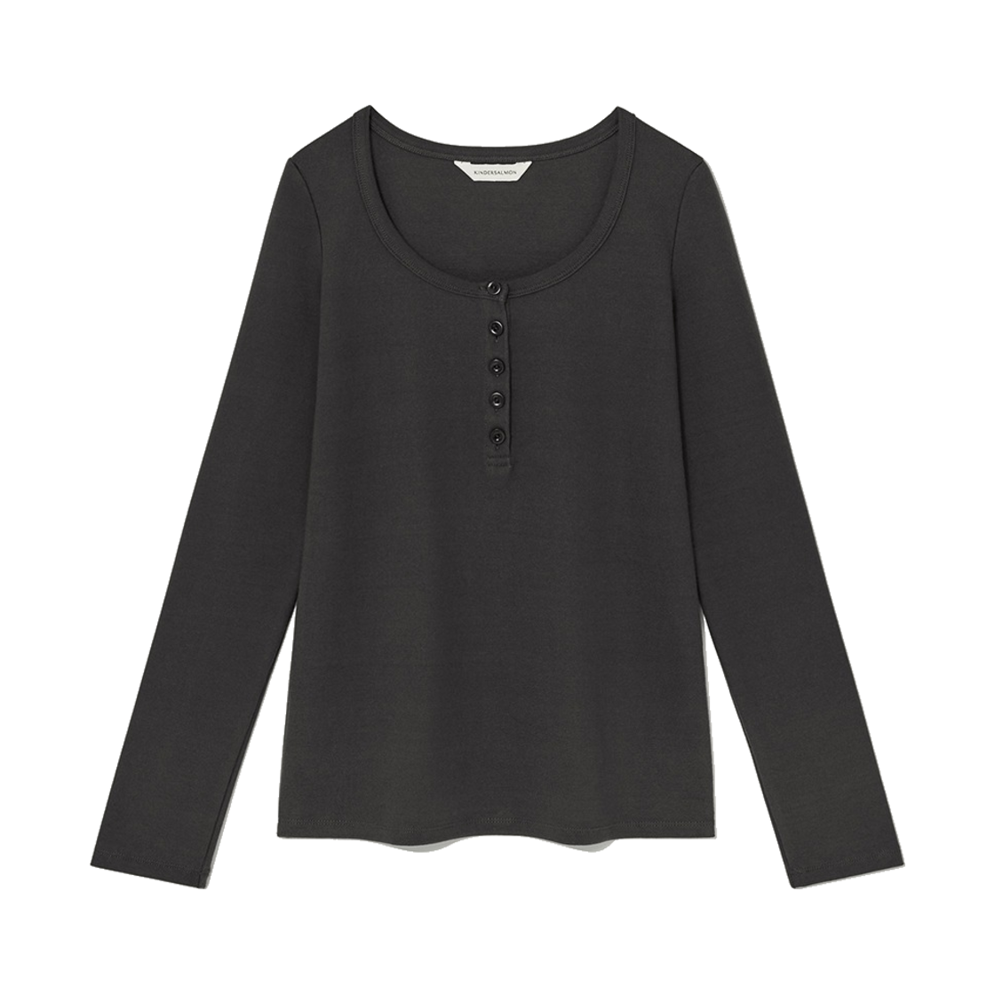 24FW005TP Kindersalmon Women Button Up T shirt Dusty Gray