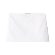 (W) Miu Miu Poplin and Jersey Miniskirt White
