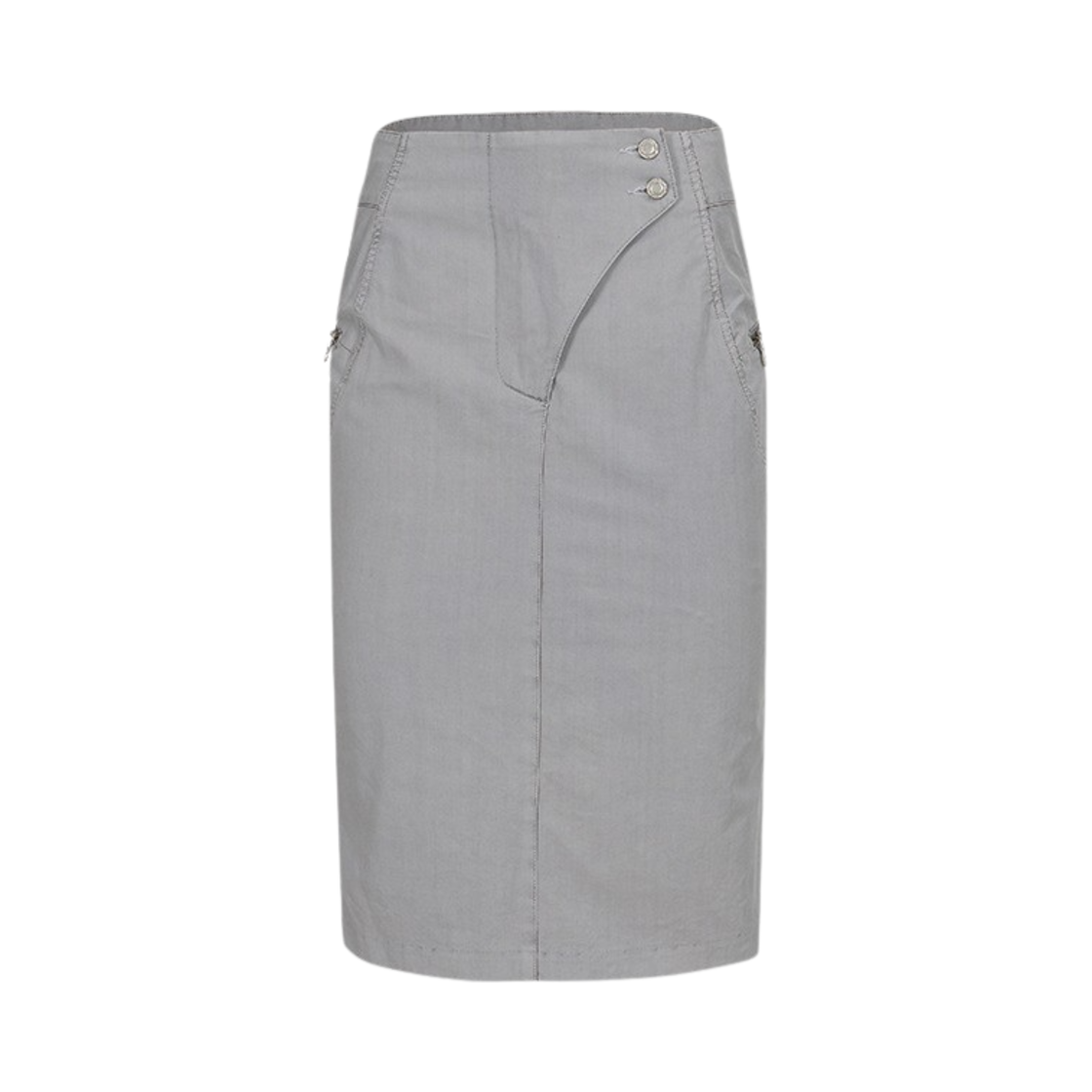 코스트퍼킬로 사이드 슬릿 미디 스커트 블루