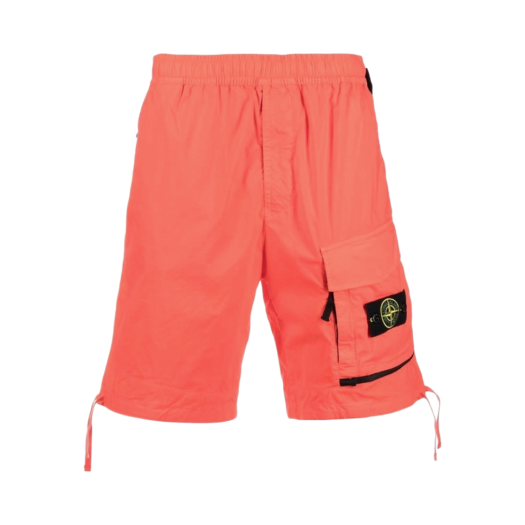 Stone Island L0703 Stretch Cotton Tela Paracadute Garment Dyed Bermuda Shorts Orange - 22SS