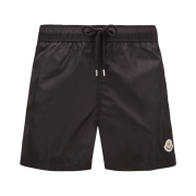 Moncler Logo Patch Swim Shorts Black - 25SS