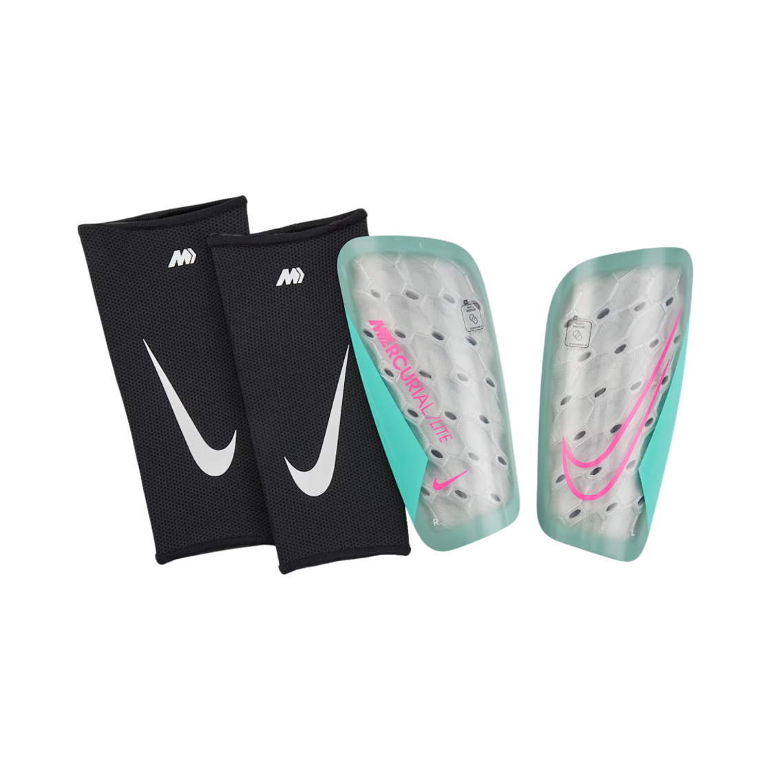 DN3611-395 Nike Mercurial Lite Football Shinguards Ocean Cube Aurora Green