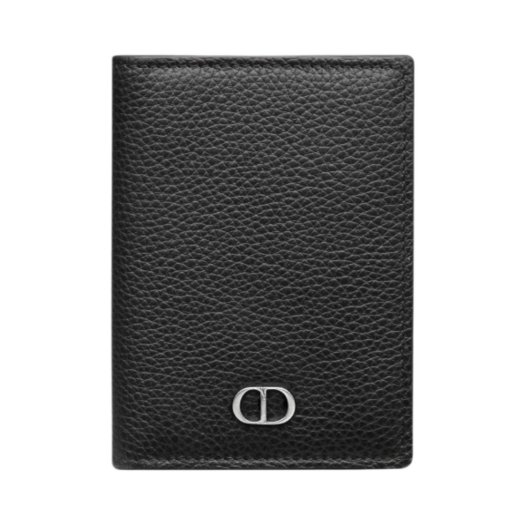 2ESCH138CDI-H00N Dior Bi-Fold Card Holder Grained Calfskin with CD Icon Signature Black