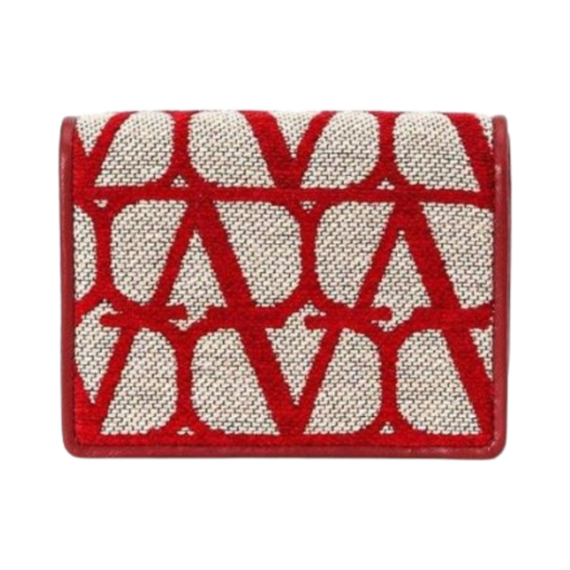 발렌티노 스몰 트왈 이코노그래피 월렛 베이지 레드(Valentino Small Toile Iconographe Wallet Beige Red) - 2