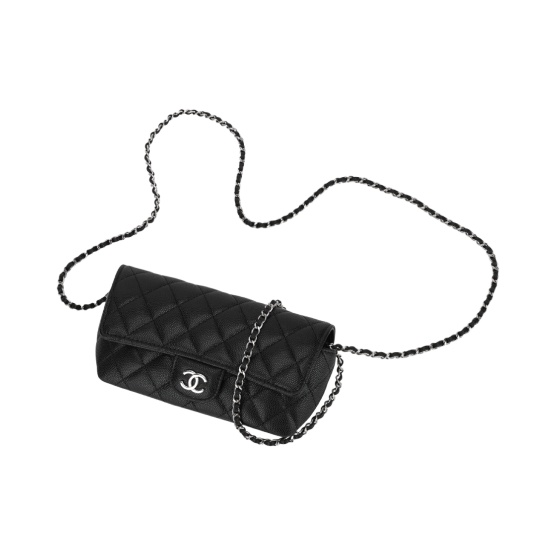 샤넬 클래식 체인 안경 케이스 그레인드 카프스킨 & 실버 메탈 블랙(Chanel Glasses Case with Classic Chain Grained Calfskin & Silver Black) - 2