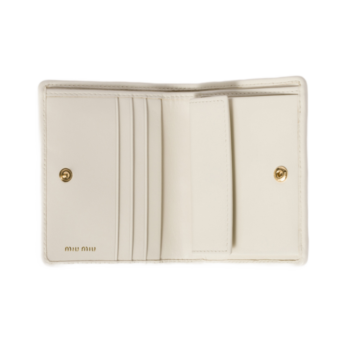 미우 미우 마테라쎄 나파 레더 카드 홀더 화이트(Miu Miu Matelasse Nappa Leather Card Holder White) - 2