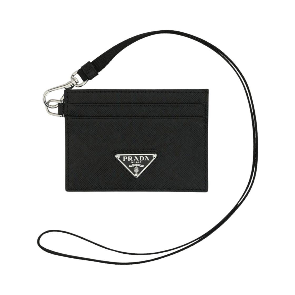 2MC087-QHH-F0002 Prada Calf Leather Card Holder Black
