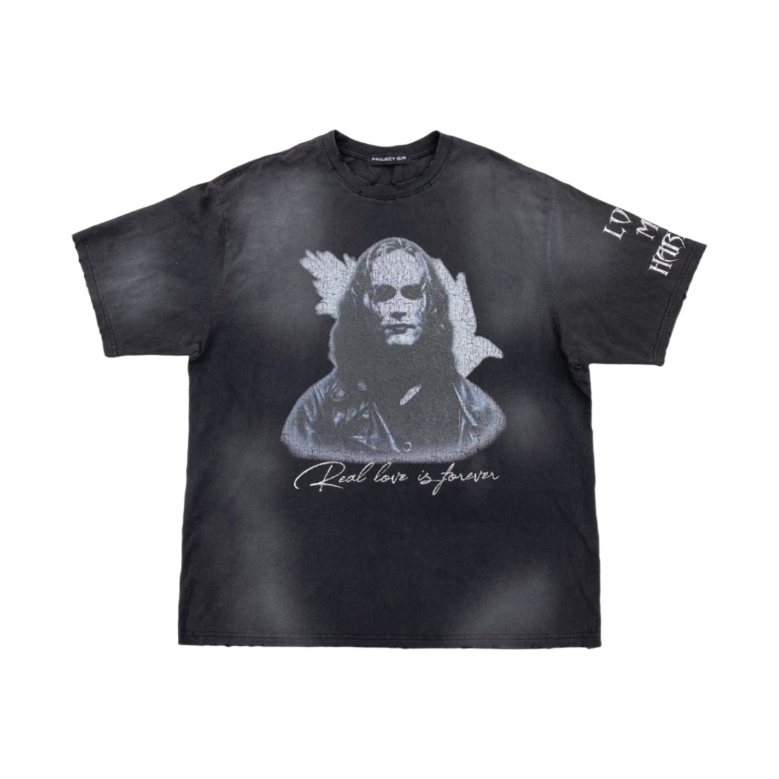 프로젝트 G/R 크로우 월드투어 티셔츠 워시드 블랙(Project G/R Crow Worldtour T-Shirt Washed Black)