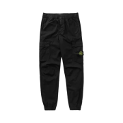 Stone Island 31303 Stretch Cotton Tela Paracadute Cargo Pants Black - 24SS