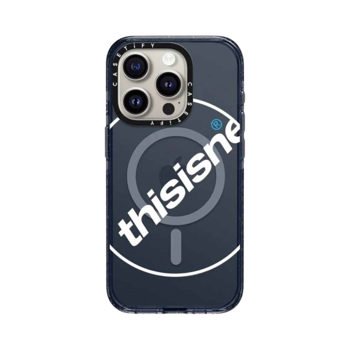 - Casetify x thisisneverthat iPhone White C-Logo MagSafe Impact Case Classic Blue