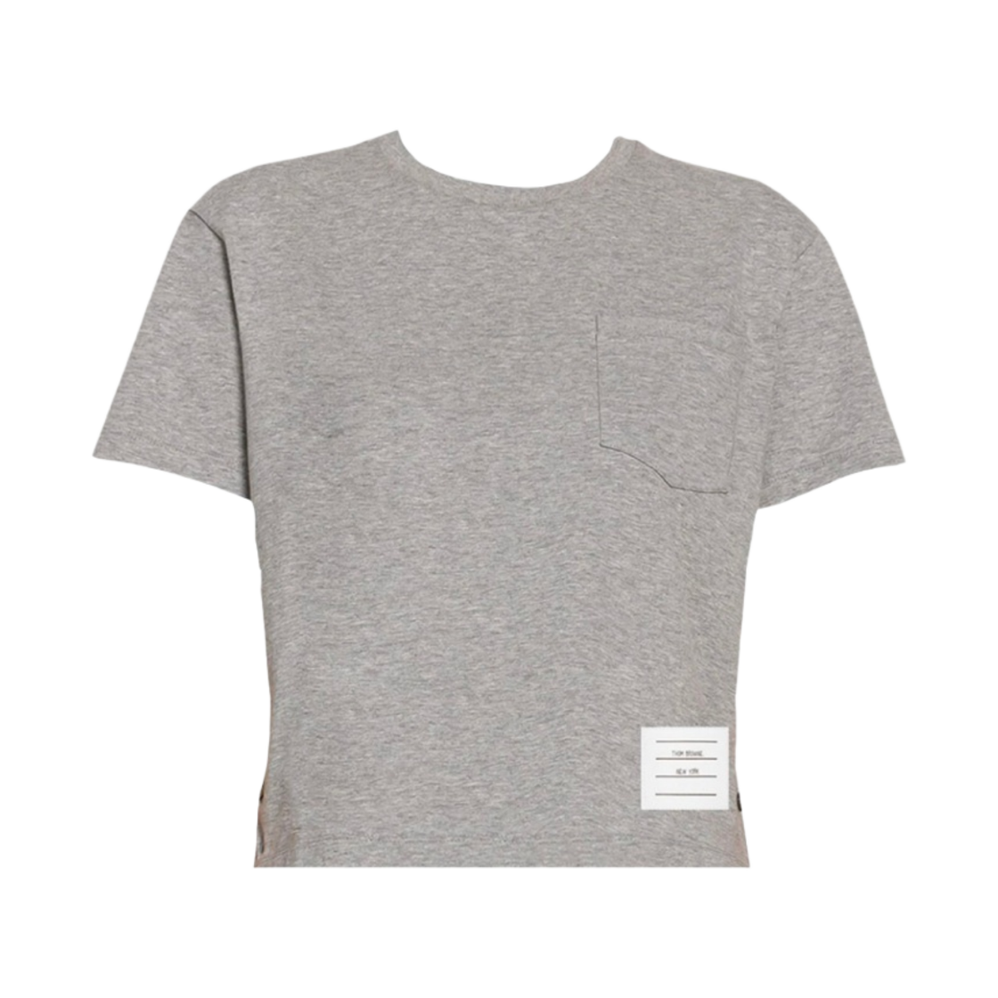 (W) 톰브라운 미드웨이트 저지 박시 숏슬리브 포켓 티셔츠 라이트 그레이((W) Thom Browne Midweight Jersey Boxy Short Sleeve Pocket T-Shirt Light Grey) - 1