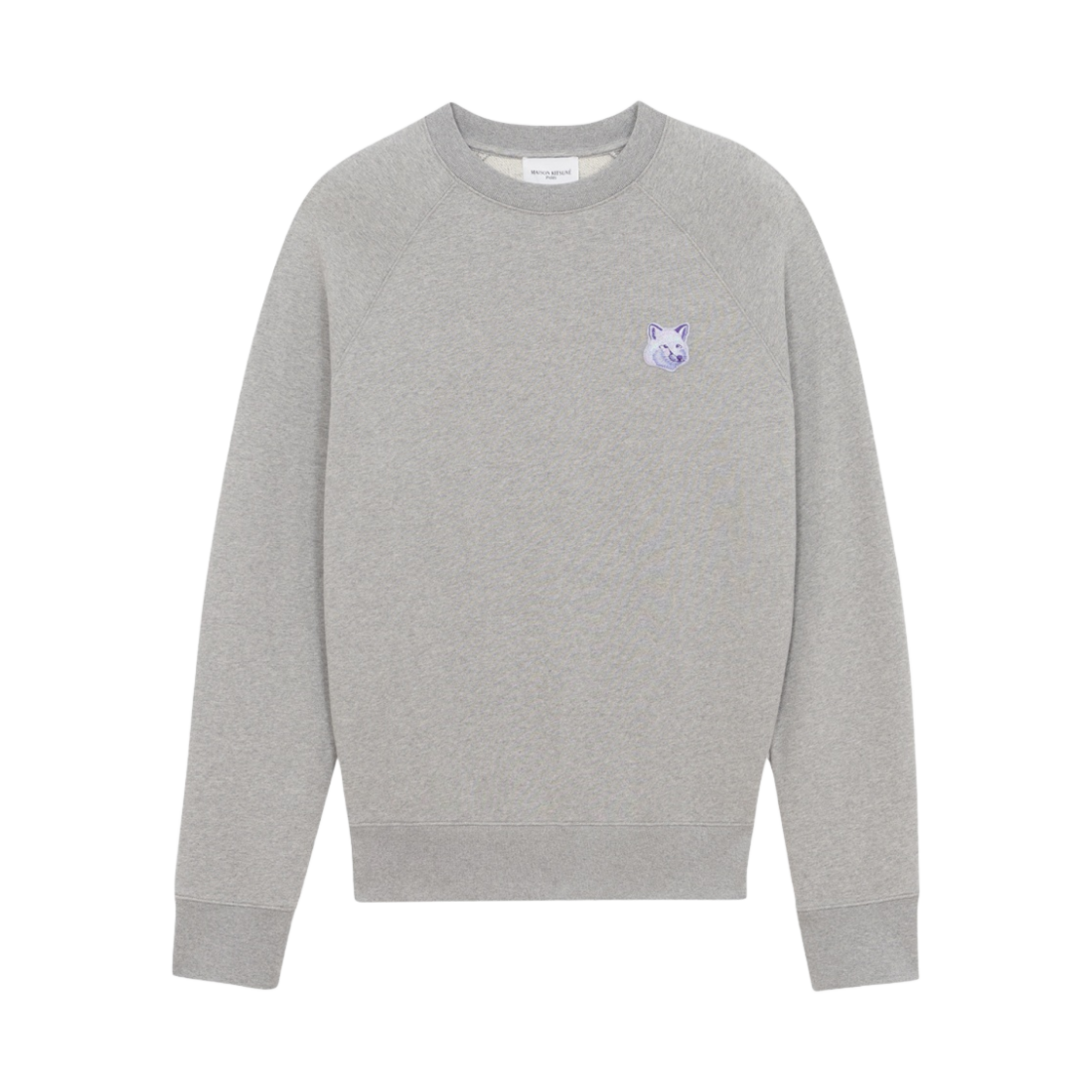 HM00334KM0001-H150 Maison Kitsune Cool-Tone Fox Head Patch Clean Sweatshirt Grey Melange