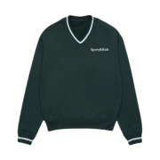 Sporty & Rich Logo Embroided V-Neck Sweatshirt Green