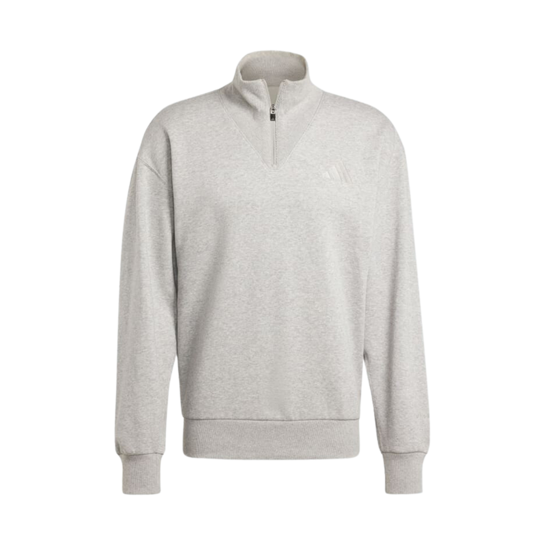 IY6551 Adidas ALL SZN Fleece Quarter Zip Crew Sweatshirt Medium Grey Heather - KR Sizing