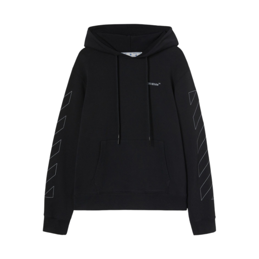 Off-White Diagonal Stripe Slim Hoodie Black