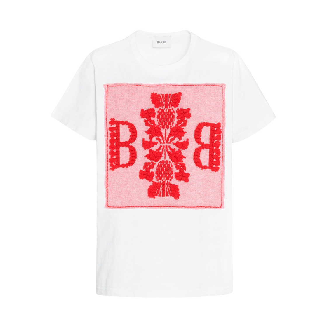 배리 로고 캐시미어 패치 코튼 티셔츠 핑크(Barrie Logo Cashmere Patch Cotton T-Shirt Pink)