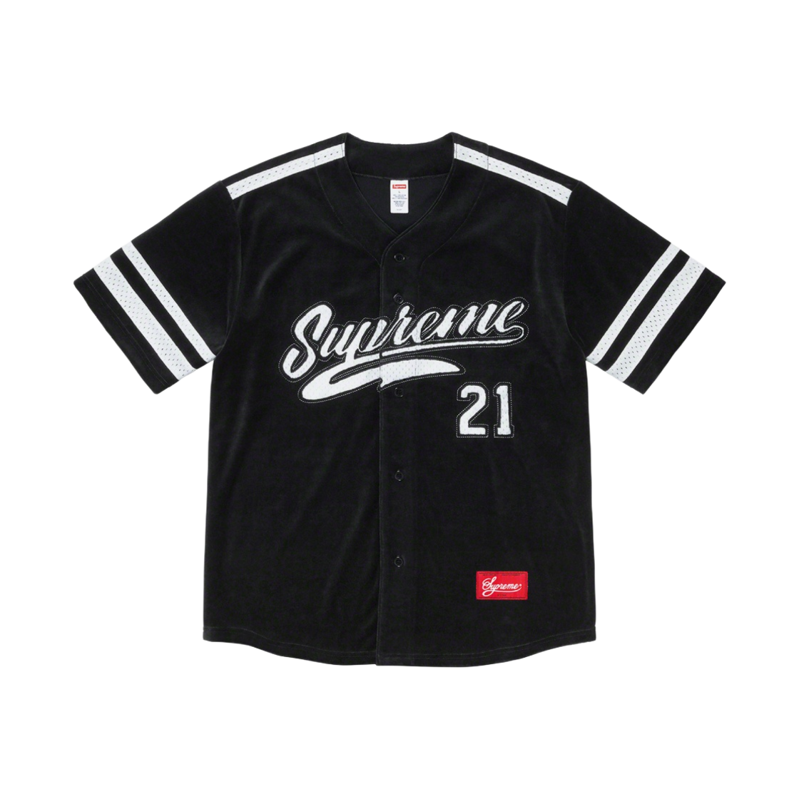 - Supreme Velour Baseball Jersey Black - 20FW