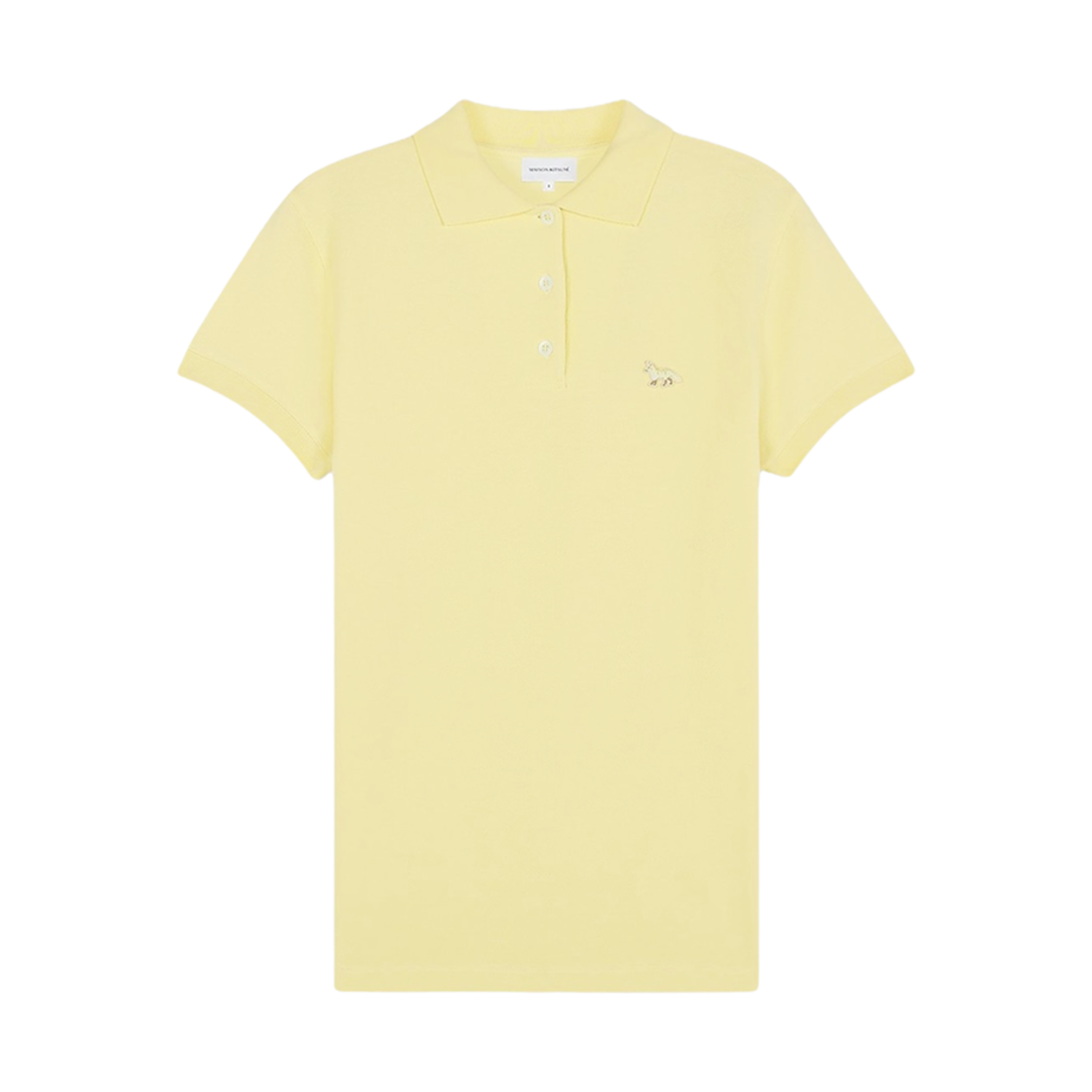 MW00202KJ7010-P712 (W) Maison Kitsune Baby Fox Patch Regular Polo T-Shirt Chalk Yellow