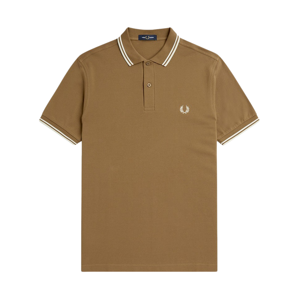 AFPM2413600-U90 Fred Perry M3600 Twin Tipped Fred Perry Shirt Shaded Stone/Snow White/Ecru