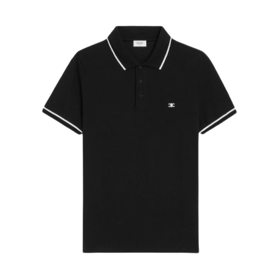 셀린느 코튼 피케 클래식 폴로 셔츠 블랙(Celine Classic Polo Shirt in Cotton Pique Black) - 1