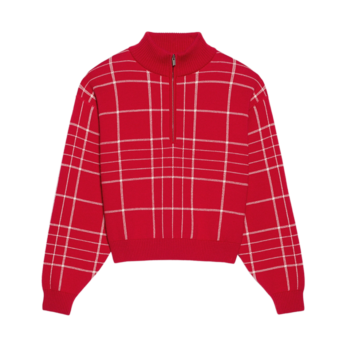 자크뮈스 라 마이유 까로 체크 모크넥 스웨터 멀티 레드(Jacquemus La Maille Carro Checked Mock-Neck Sweater Multi Red) - 1