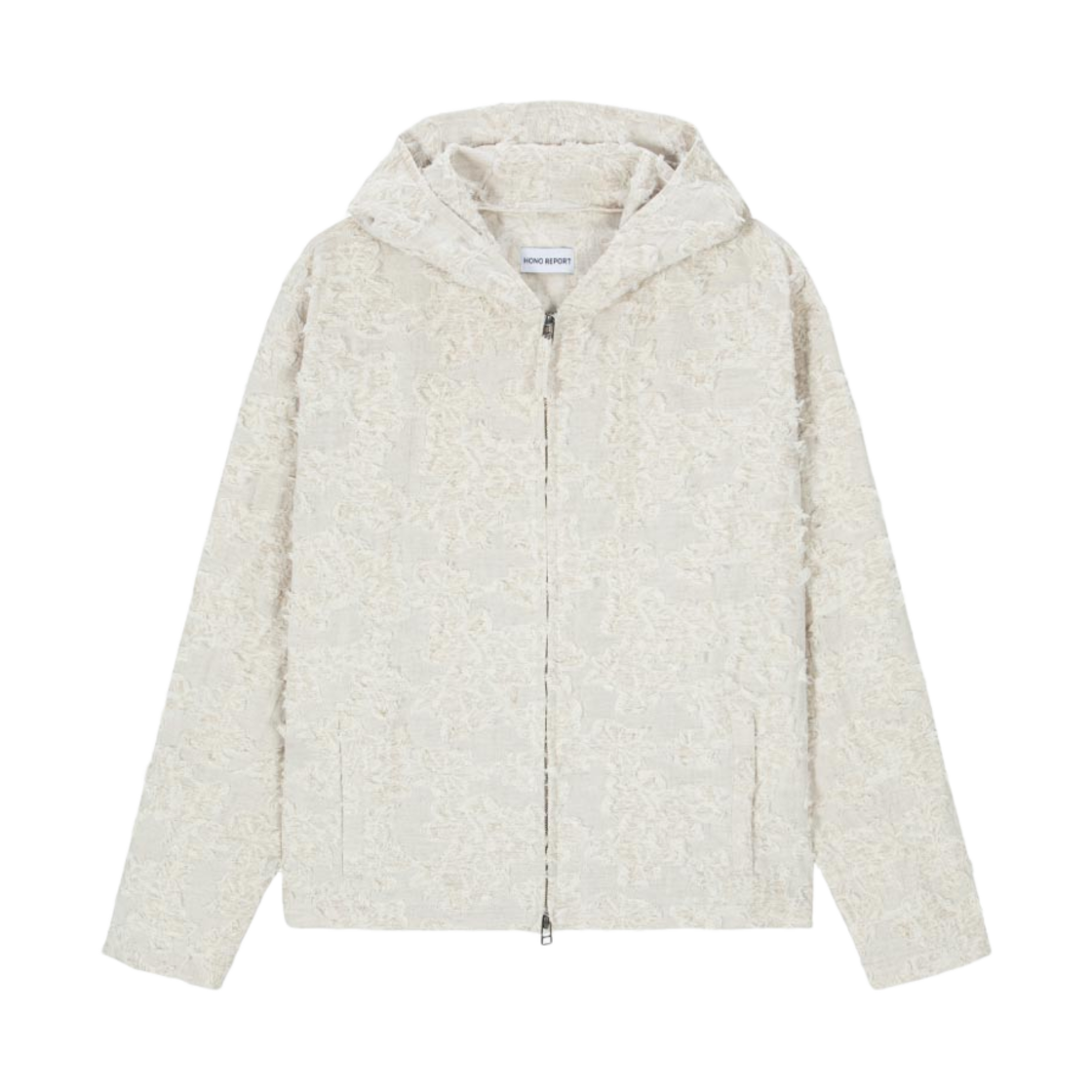 HR25ss09 Hono Report Hooded Zip-Up White Sand