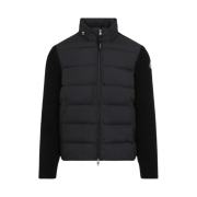 Moncler Padded Wool Zip-Up Hoodie Black - 24FW