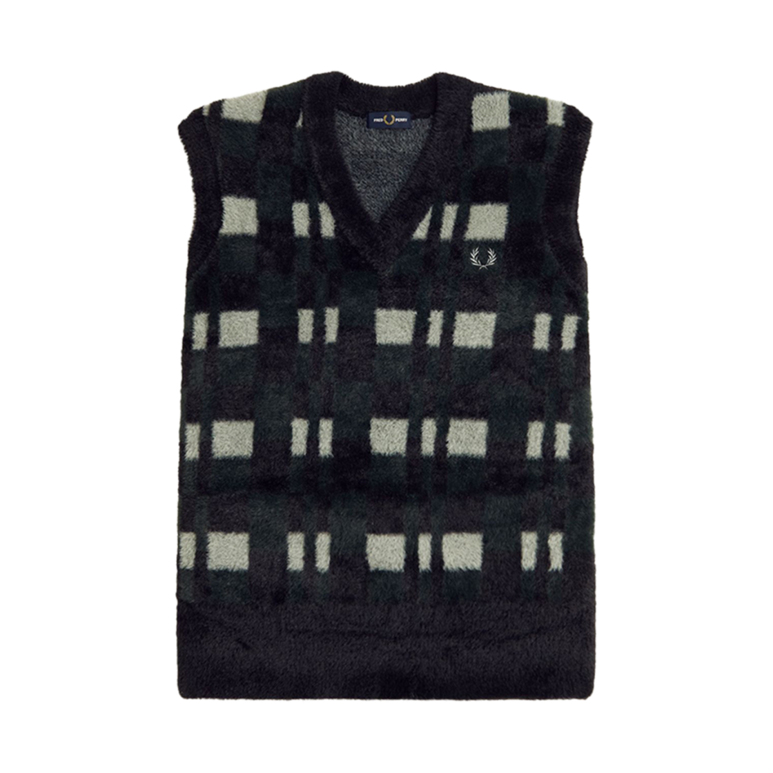 AFPM2438568-102 Fred Perry Textured Chequerboard Tank Black