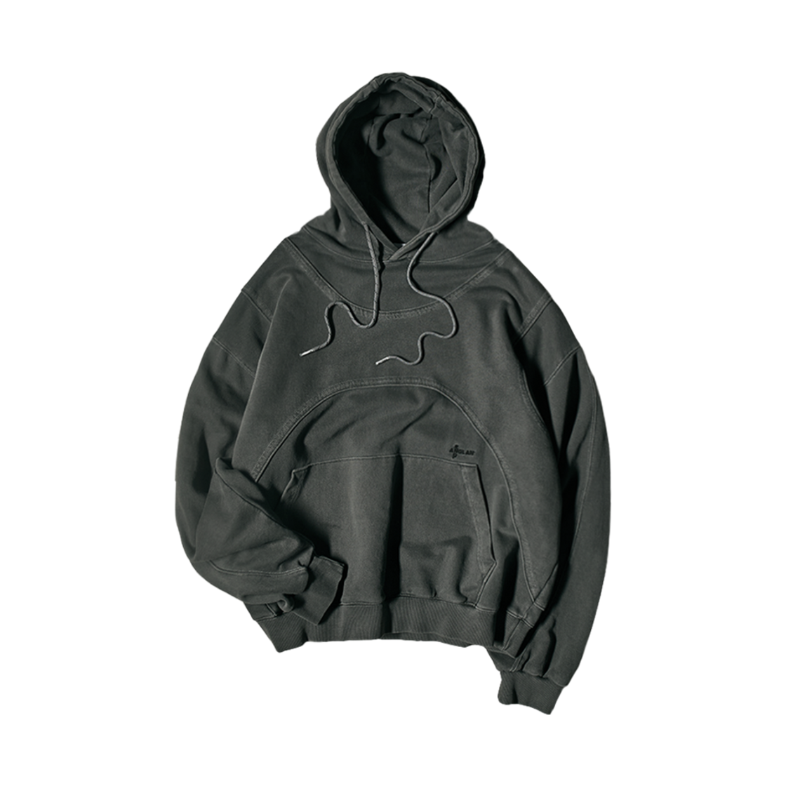 P0000FSW ANGLAN x END. Parachute Pullover Hoodie Dark Grey