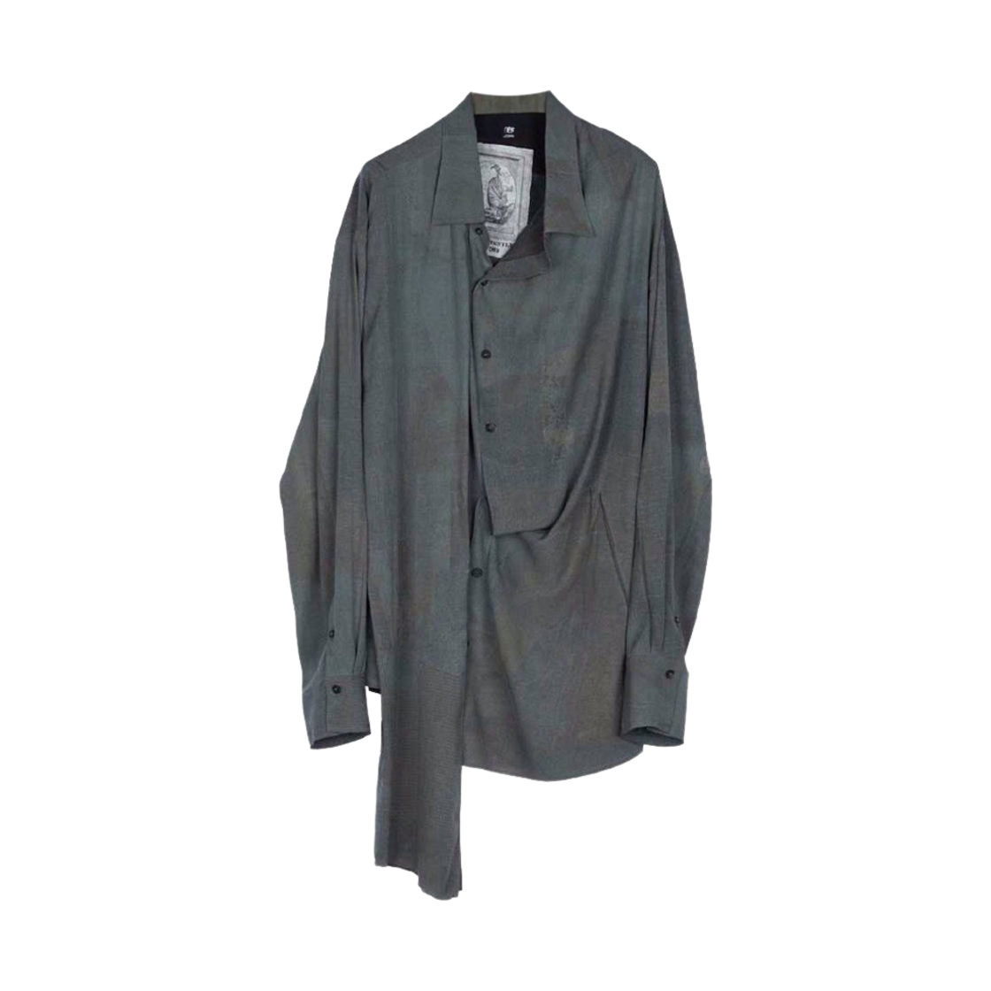 지기첸 디컨스트럭티드 롱 셔츠 그레이(Ziggy Chen Deconstructed Long Shirt Grey)
