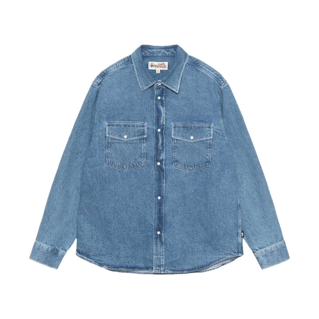1110320 Stussy Boxy Western Denim Shirt Light Denim