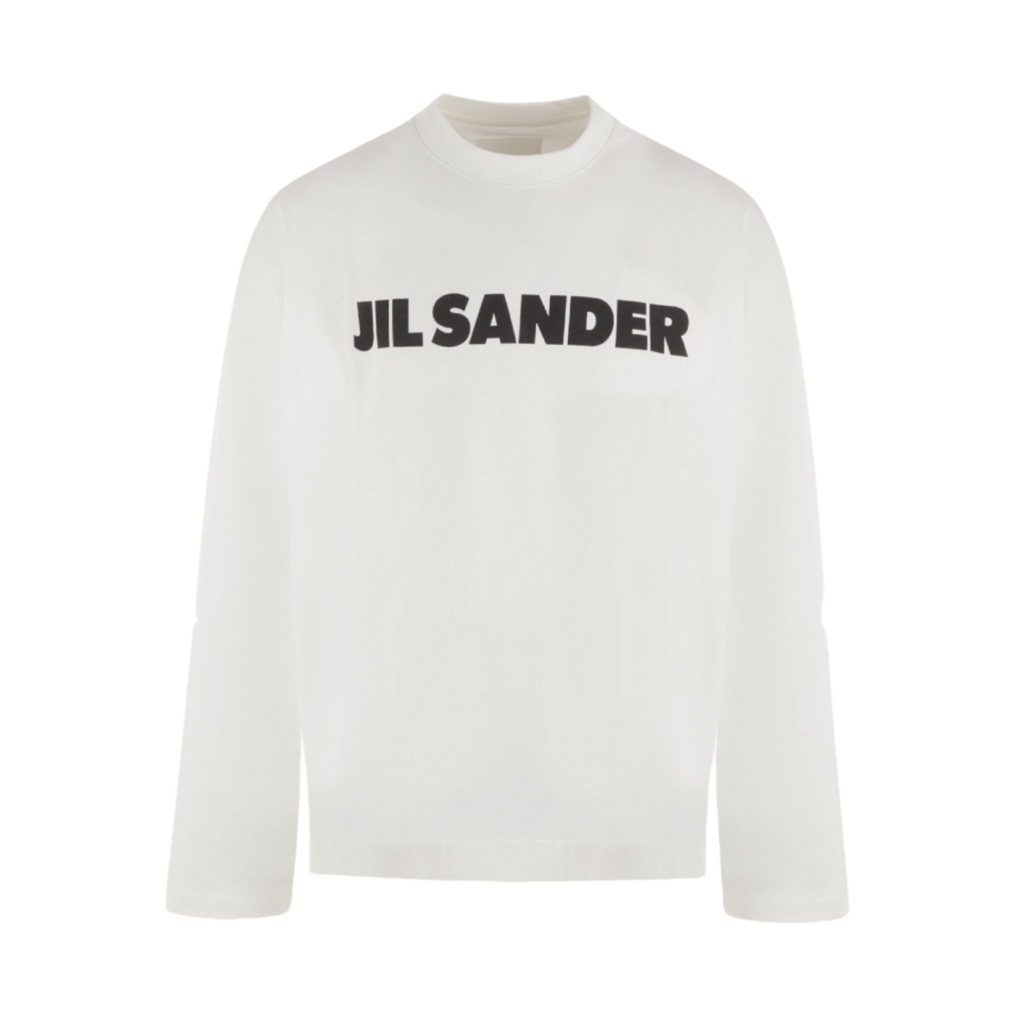 J22GC0136-J45148-102 Jil Sander Stiff Lightweight Cotton Jersey Long Sleeve T-Shirt Natural