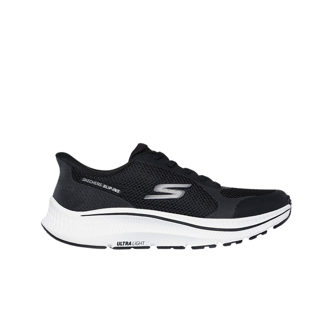 128619-BKW (W) Skechers Go Run Consistent 2.0 Slip Ins Black White