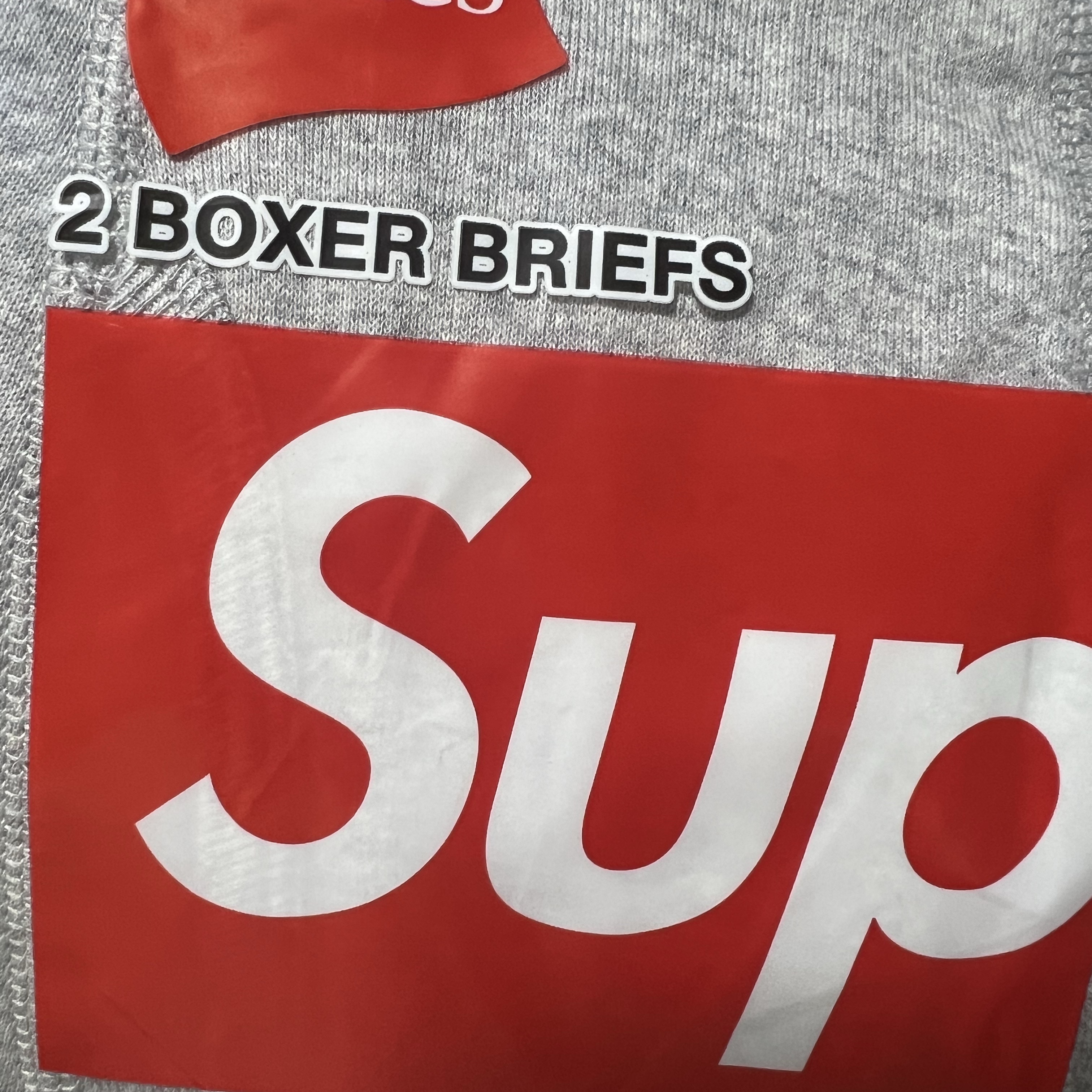 Supreme Hanes Boxer Briefs Heather Grey (2 Pack) 착용 스타일 - 1