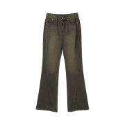 Millo Women Curved Flare Jeans Washed Brown