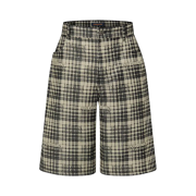 Louis Vuitton Checked Denim Shorts Black