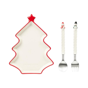 Starbucks Holiday Friends Plate & Cutlery (Set of 3)