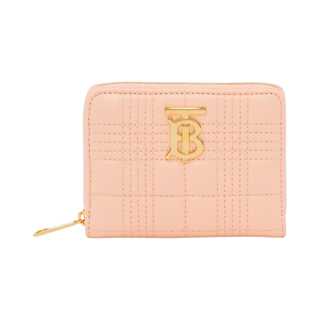 버버리 퀼티드 레더 롤라 지퍼 지갑 피치 핑크(Burberry Quilted Leather Lola Zip Wallet Peach Pink) - 1