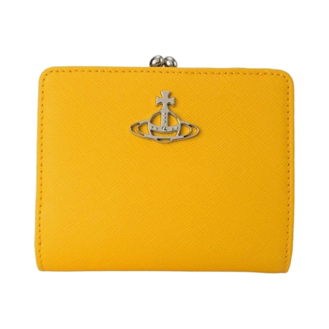 비비안 웨스트우드 사피아노 레더 프레임 포켓 지갑 옐로우(Vivienne Westwood Saffiano Leather Wallet with Frame Pocket Yellow) - 1