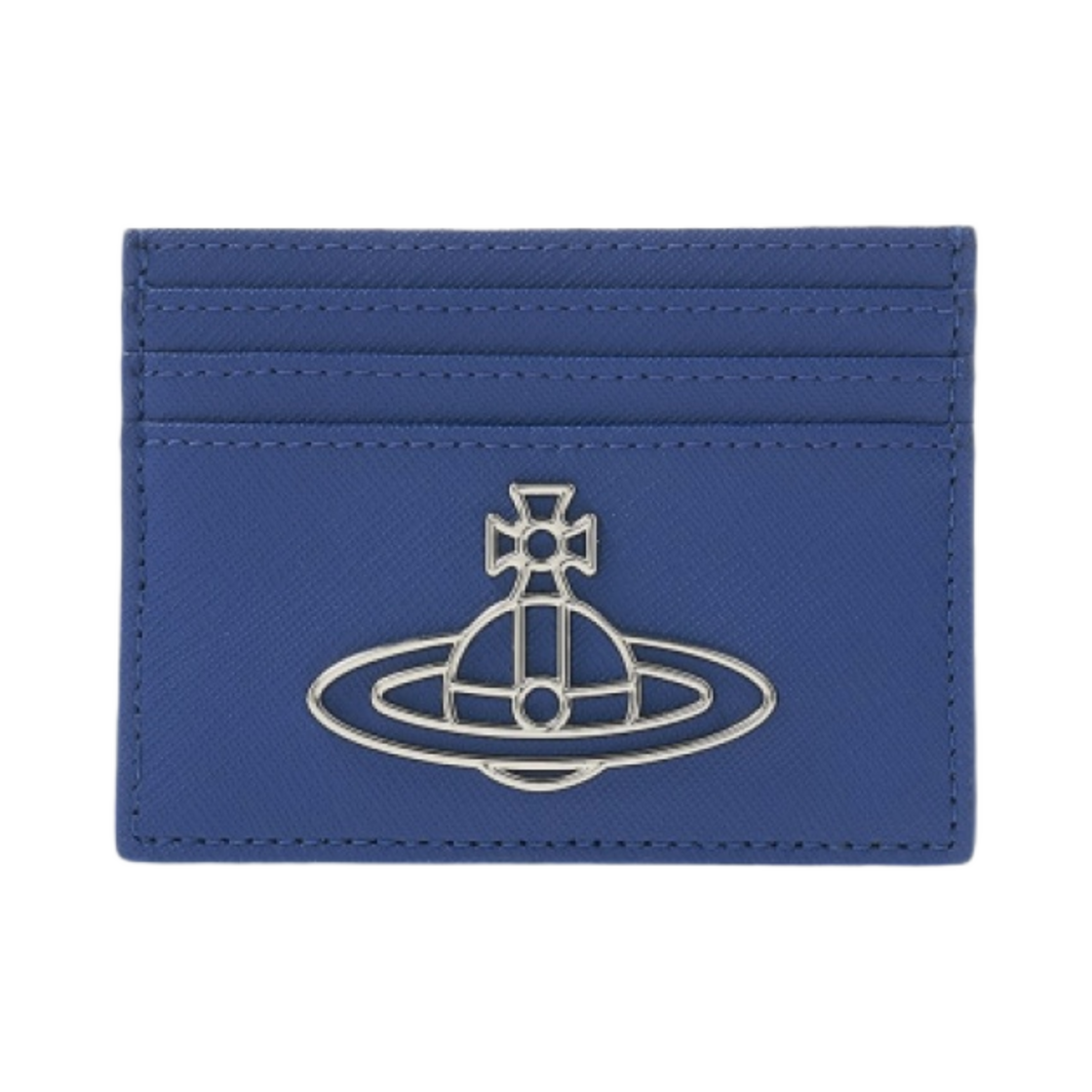 비비안 웨스트우드 사피아노 씬 라인 오브 카드 홀더 블루(Vivienne Westwood Saffiano Thin Line Orb Card Holder Blue) - 1