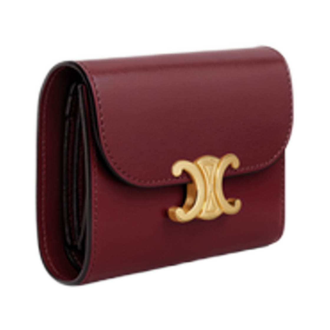 셀린느 스몰 플랩 월렛 트리옹프 샤이니 카프스킨 라이트 버건디(Celine Small Flap Wallet Triomphe in Shiny Calfskin Light Burgundy) - 2