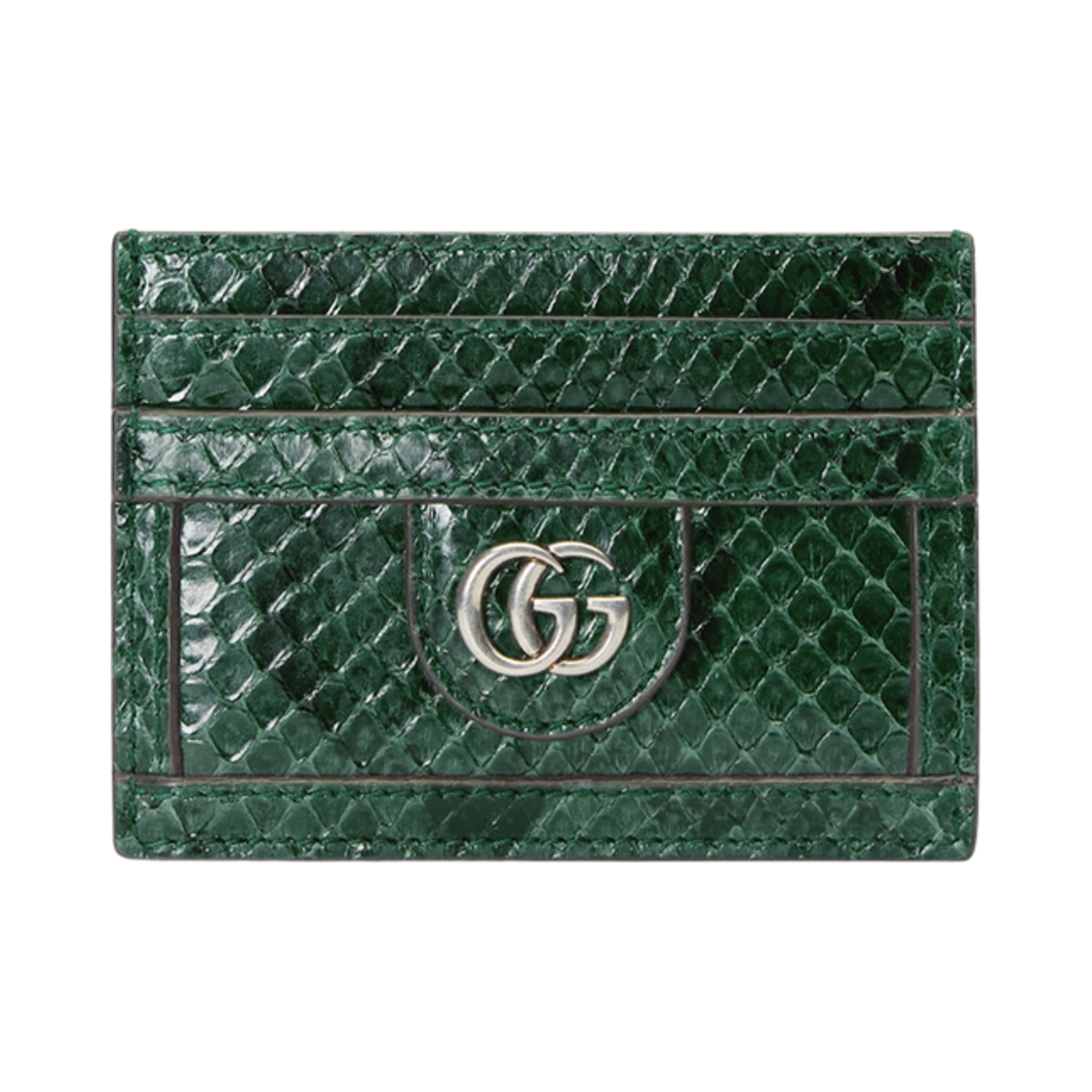 구찌 파이썬 카드 케이스 더블 G 다크 그린(Gucci Python Card Case with Double G Dark Green) - 1