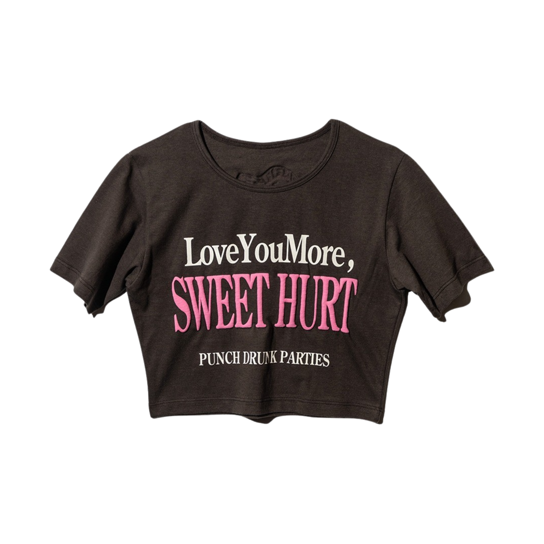 펀치 드렁크 파티즈 우먼 LYM 엠보스 크롭 탑 브라운