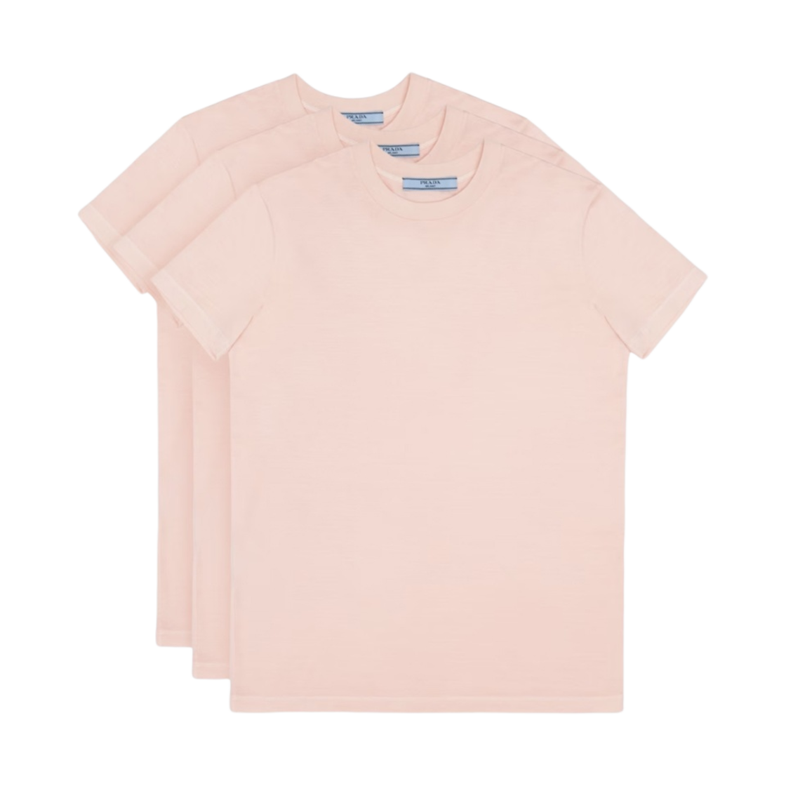 135520-XEM-F0E18 (W) Prada Cotton Jersey T-Shirt Alabaster Pink - 대표 이미지 #1