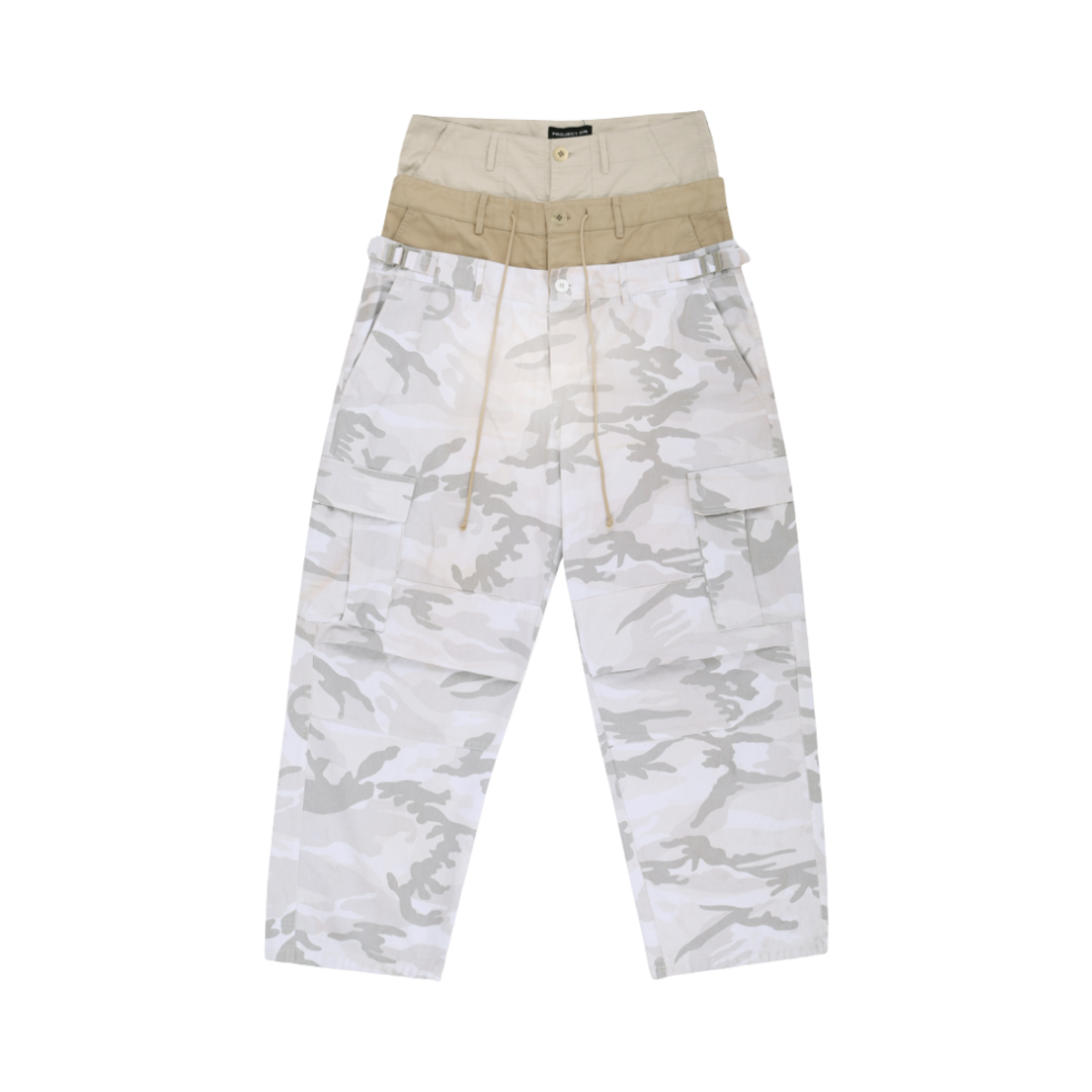 프로젝트 G/R 3 레이어드 카고 팬츠 화이트(Project G/R 3 Layerd Cargo Pants White)