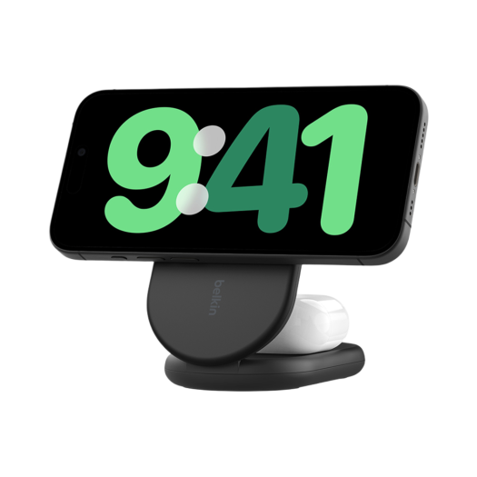 벨킨 Qi2 2in1 15W 마그네틱 폴더블 고속 무선 충전 스탠드 WIZ028qc 블랙