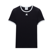 (W) Courreges Contrast T-Shirt Black