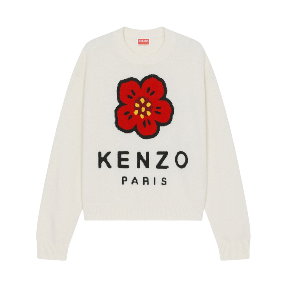 (W) 겐조 보케 플라워 메리노 울 점퍼 오프 화이트((W) Kenzo Boke Flower Merino Wool Jumper Off White) - 1